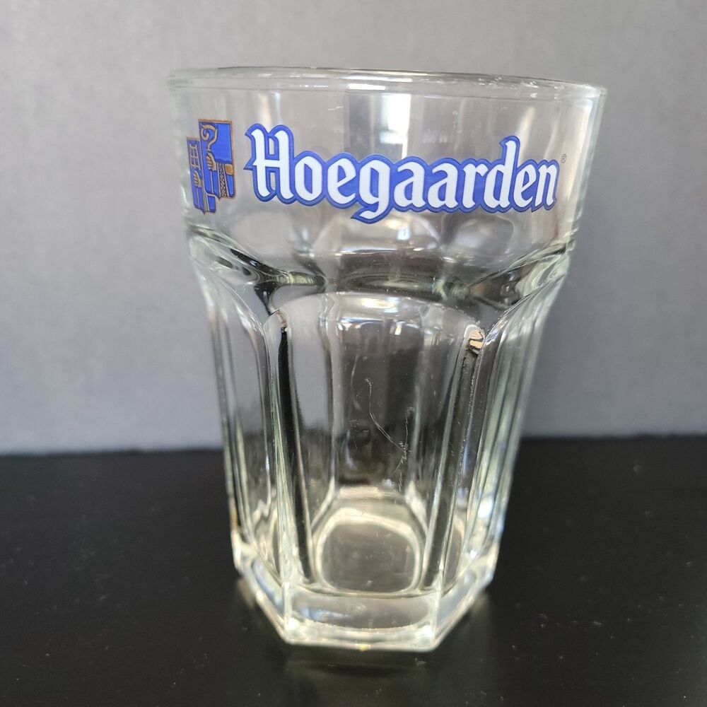Hoegaarden Belgian Beer Glass Tumbler 5 3/8" Tall Hexagon Barware
